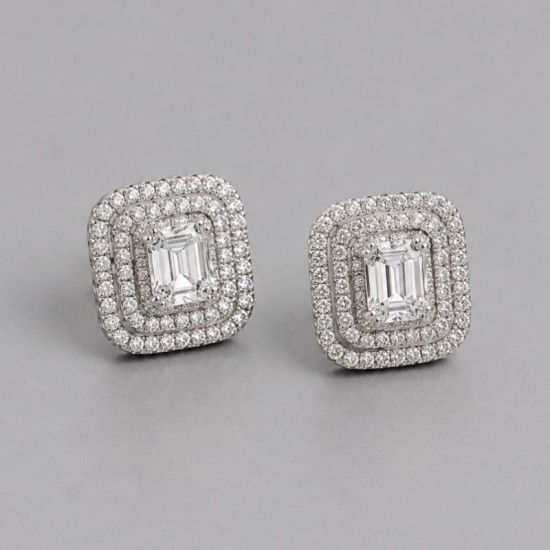 Boucles d'Oreilles Élégance en Argent 925 Serties de Zircons